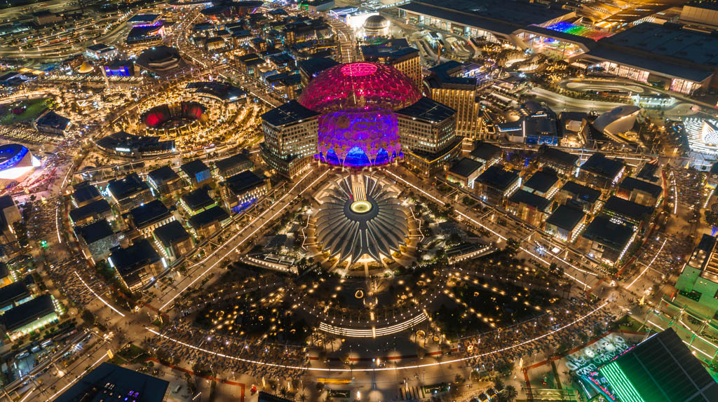 Aerial view of the UAE Pavilion and Al Wasl